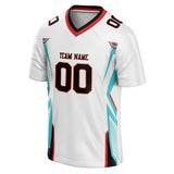 Custom Unisex White & Teal Pattern Football Jersey