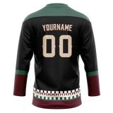 Custom Black & Dark Aqua Colors Design Sports Hockey Jersey HK01AC010116