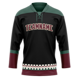 Custom Black & Dark Aqua Colors Design Sports Hockey Jersey HK01AC010116