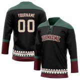 Custom Black & Dark Aqua Colors Design Sports Hockey Jersey HK01AC010116