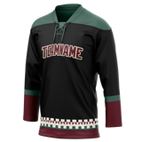 Custom Black & Dark Aqua Colors Design Sports Hockey Jersey HK01AC010116