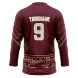 Custom Maroon & Gold Colors Design Sports Hockey Jersey HK01AC030813