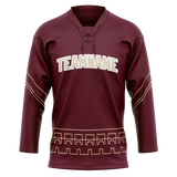 Custom Maroon & Gold Colors Design Sports Hockey Jersey HK01AC030813