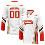 Custom White & Yellow Colors Design Sports Hockey Jersey