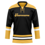 Custom Black & Yellow Colors Design Sports Hockey Jersey HK01BB020112