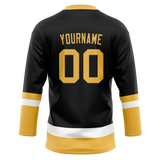 Custom Black & White Colors Design Sports Hockey Jersey HK01BB030102