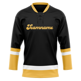 Custom Black & White Colors Design Sports Hockey Jersey HK01BB030102