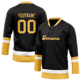 Custom Black & White Colors Design Sports Hockey Jersey