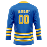 Custom Blue & Yellow Colors Design Sports Hockey Jersey HK01BS012012