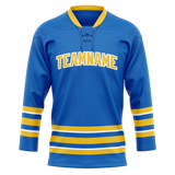 Custom Blue & Yellow Colors Design Sports Hockey Jersey HK01BS012012