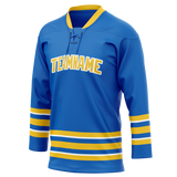 Custom Blue & Yellow Colors Design Sports Hockey Jersey HK01BS012012