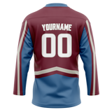 Custom Maroon & Dark Aqua Colors Design Sports Hockey Jersey HK01CA010816