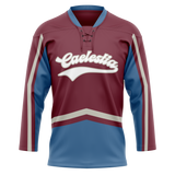 Custom Maroon & Dark Aqua Colors Design Sports Hockey Jersey HK01CA010816