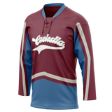 Custom Maroon & Dark Aqua Colors Design Sports Hockey Jersey HK01CA010816