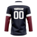 Custom Black & Maroon Colors Design Sports Hockey Jersey HK01CA030108