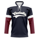 Custom Black & Maroon Colors Design Sports Hockey Jersey HK01CA030108