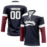 Custom Black & Maroon Colors Design Sports Hockey Jersey