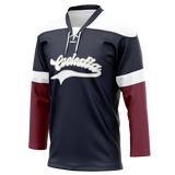 Custom Black & Maroon Colors Design Sports Hockey Jersey HK01CA030108