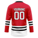 Custom Red & White Colors Design Sports Hockey Jersey HK01CB010902