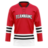 Custom Red & White Colors Design Sports Hockey Jersey HK01CB010902