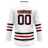 Custom White & Red Colors Design Sports Hockey Jersey HK01CB020209