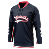 Custom Navy Blue & Maroon Colors Design Sports Hockey Jersey HK01CBJ011808