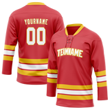 Custom Red & Yellow Colors Design Sports Hockey Jersey HK01CF010912