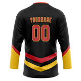 Custom Black & Red Colors Design Sports Hockey Jersey HK01CF030109