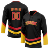 Custom Black & Red Colors Design Sports Hockey Jersey