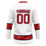 Custom White & Maroon Colors Design Sports Hockey Jersey HK01CH010208