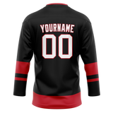 Custom Black & Red Colors Design Sports Hockey Jersey HK01CH020109