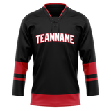 Custom Black & Red Colors Design Sports Hockey Jersey HK01CH020109