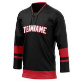 Custom Black & Red Colors Design Sports Hockey Jersey HK01CH020109