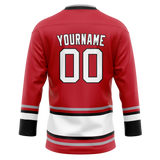 Custom Red & White Colors Design Sports Hockey Jersey HK01CH030902