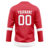 Custom Red & White Colors Design Sports Hockey Jersey HK01DRW010902