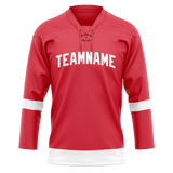 Custom Red & White Colors Design Sports Hockey Jersey HK01DRW010902