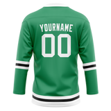 Custom Green & White Colors Design Sports Hockey Jersey HK01DS011402