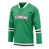 Custom Green & White Colors Design Sports Hockey Jersey HK01DS011402