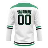 Custom White & Green Colors Design Sports Hockey Jersey HK01DS020214