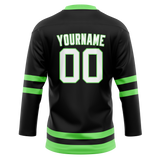 Custom White & Green Colors Design Sports Hockey Jersey HK01DS030214