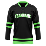 Custom White & Green Colors Design Sports Hockey Jersey HK01DS030214