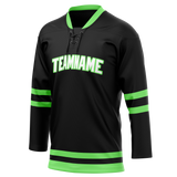 Custom White & Green Colors Design Sports Hockey Jersey HK01DS030214