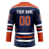 Custom Navy Blue & Navy Blue Colors Design Sports Hockey Jersey HK01EO011818