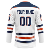 Custom White & White Colors Design Sports Hockey Jersey HK01EO020202