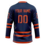 Custom Navy Blue & Navy Blue Colors Design Sports Hockey Jersey HK01EO031818