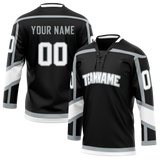 Custom Black & Gray Colors Design Sports Hockey Jersey HK01LAK010103