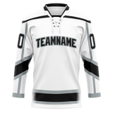 Custom White & Gray Colors Design Sports Hockey Jersey HK01LAK020203