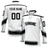 Custom White & Gray Colors Design Sports Hockey Jersey HK01LAK020203