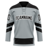 Custom Gray & Black Colors Design Sports Hockey Jersey HK01LAK030301