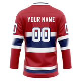 Custom Maroon & Navy Blue Colors Design Sports Hockey Jersey HK01MC010818